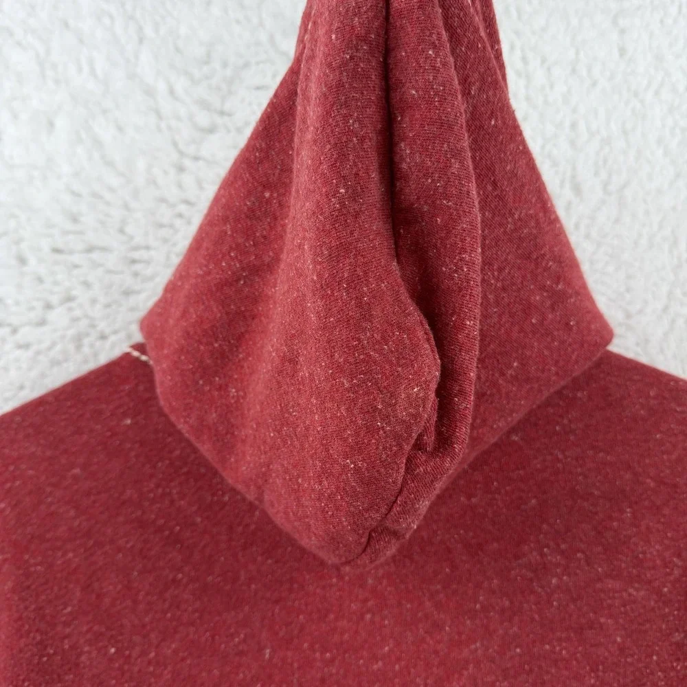 True Religion Hoodie Mens Large Red Full Zip Fleece Big T Logo Sweatshirt